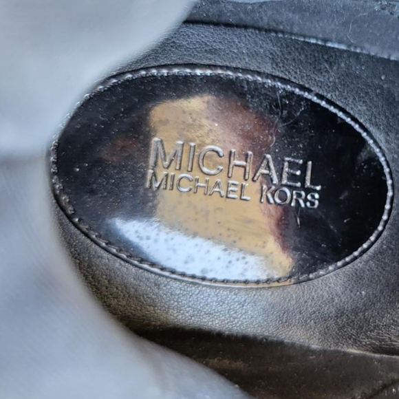 Michael Kors ARLA Black White Leather Olympia Sneaker Dad Trainer Shoe Women 7.5 - Picture 9 of 14